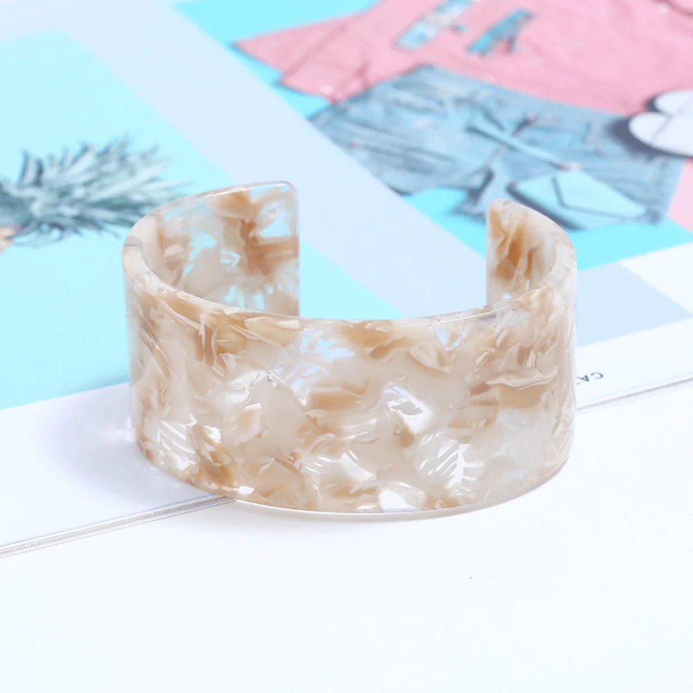 Extra Large Resin Acrylic Open Cuff Bangle Bracelet for Children's-Trendy Fashion Anniversary Jewelry