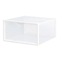 M Size Foldable Transparent Stackable Drop Front PP Square Rectangle Carved Eco-Friendly Plastic Storage Shoe Show Box