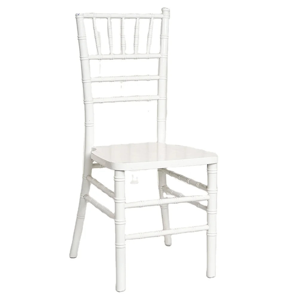 Hot Sale Stackable Wood White Chavari Chair for Wedding Dining Hotel Park Outdoor and Indoor Special Events
