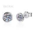 2023 Fashion Jewelry Stud Earrings Hypoallergenic Gold Plated 925 Sterling Silver Moissanite Fine Earrings for Women 0.6/1/2CT