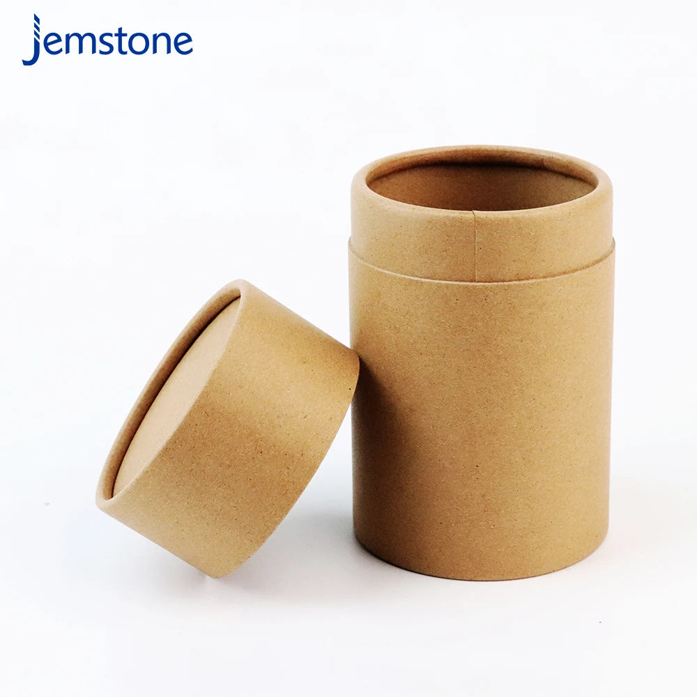 Cardboard Tea Cans Container Packaging Cylinder Box Coffee Candle Brown Kraft Paper Tube