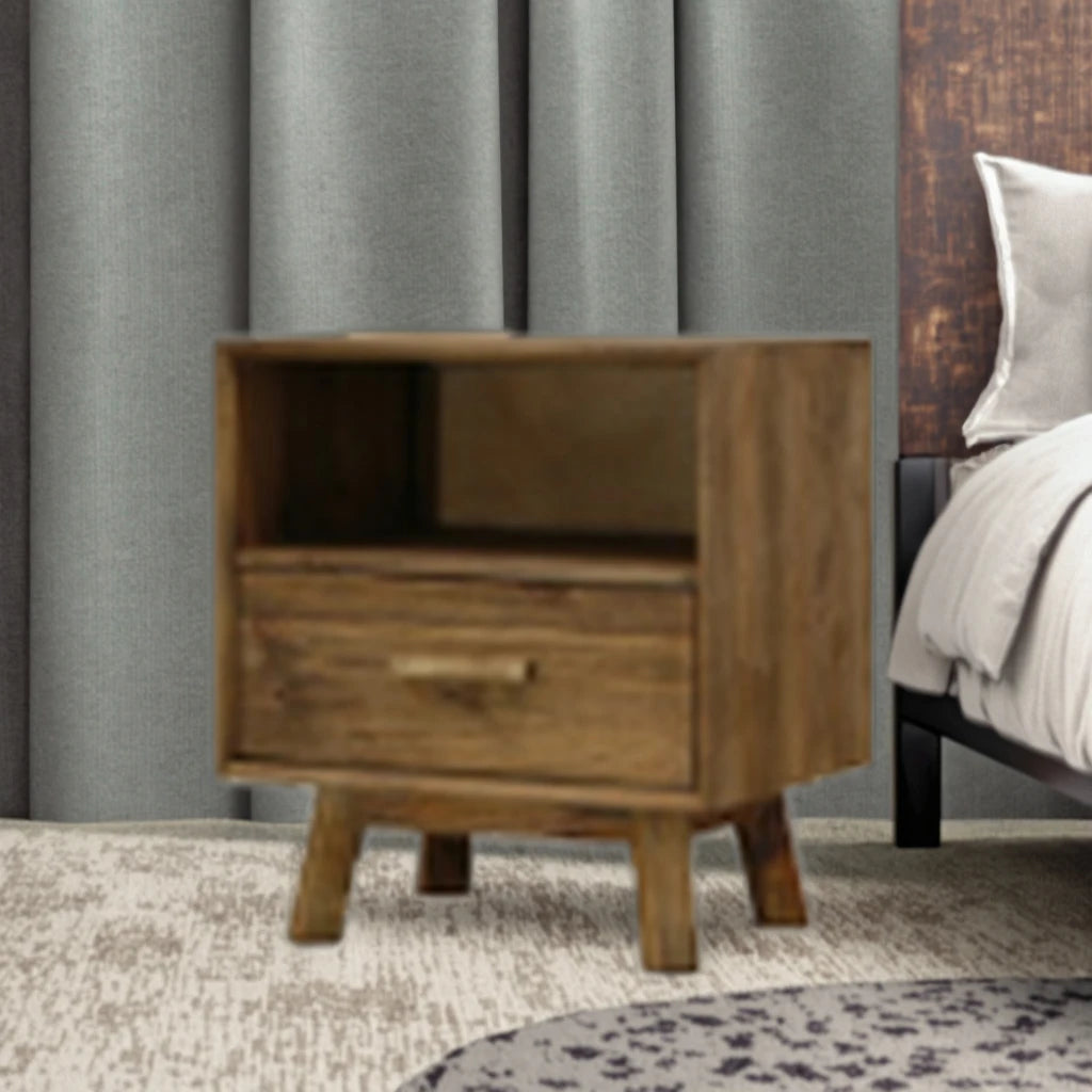 Modern Solid Wood Night Stand & Bedside Table for Bedroom and Hotel Use