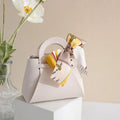 Hand-Held PU Leather Candy Box Wedding Tray Bag Gift Packaging Box Easter Party Decoration Candy Pouch with Scarf
