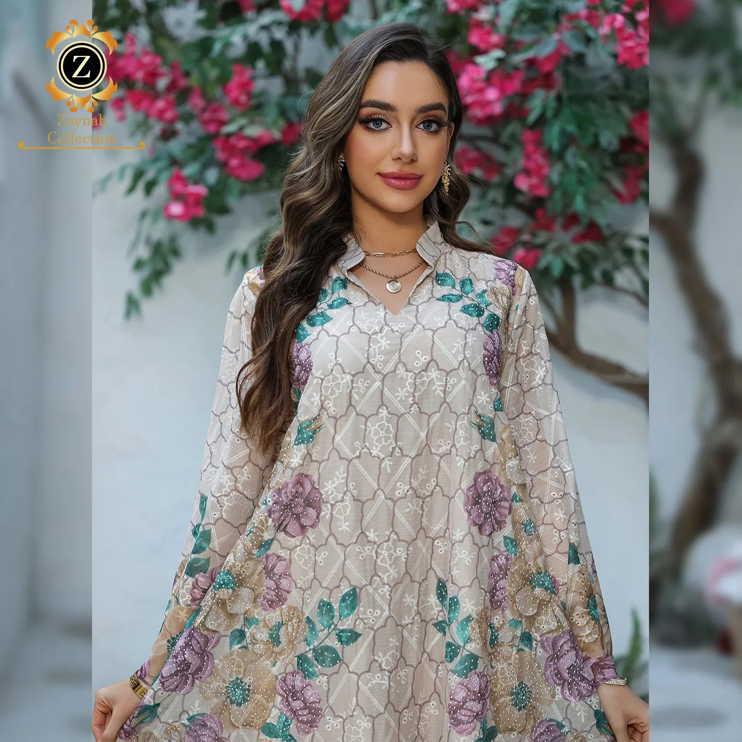 Zaynab Elegant Jalabiya Turkey Fabric Women Muslim Dress New Latest Arabic Designs Jilbab Muslim Dress Elegant Jalabiya