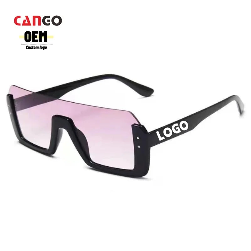 OEM Custom Logo Hot Selling PC Sunglasses Semi-rimless Frame PC Lens UV400 Protection Driving Travel Fashion B2B Bulk Wholesale