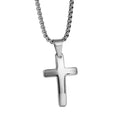 Classic Curved Cross Pendant Stainless Steel Blank Religious Women Jewelry