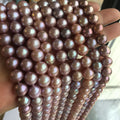 16 Inch AAA 9-11 mm Purple Natural Freshwater Pearl Perfect Round Loose in Strand for Jewelry Making M.O.Q 1 Strand