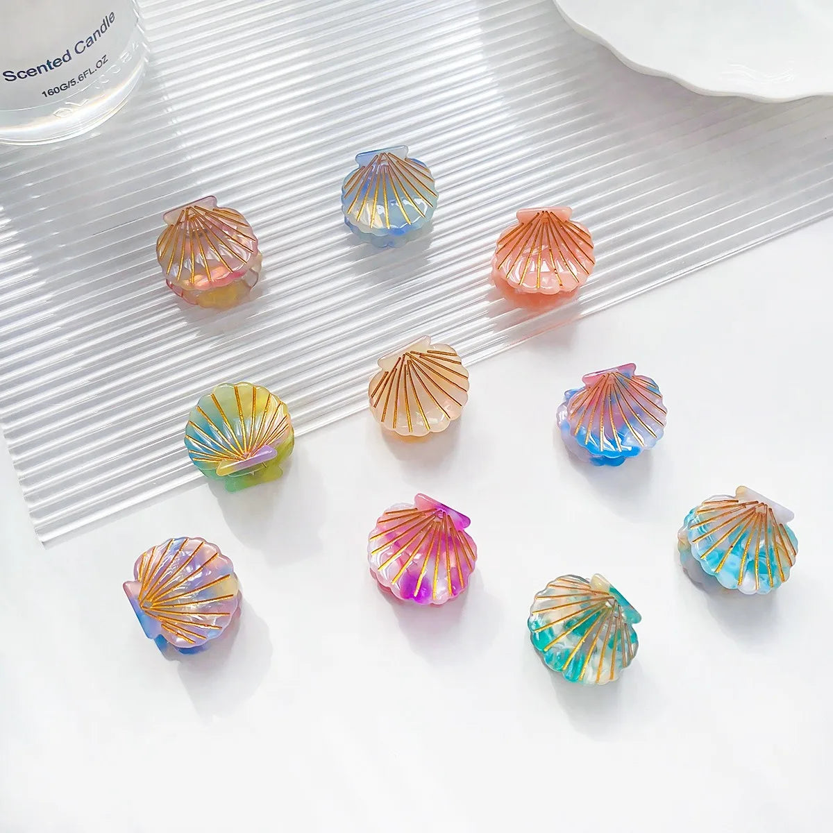 KUACHI Factory Direct Sale Wholesale Acetate Hair Claw Small Shell Hair Clip Cute Mini Claw Clips Sweet Hair Accessories