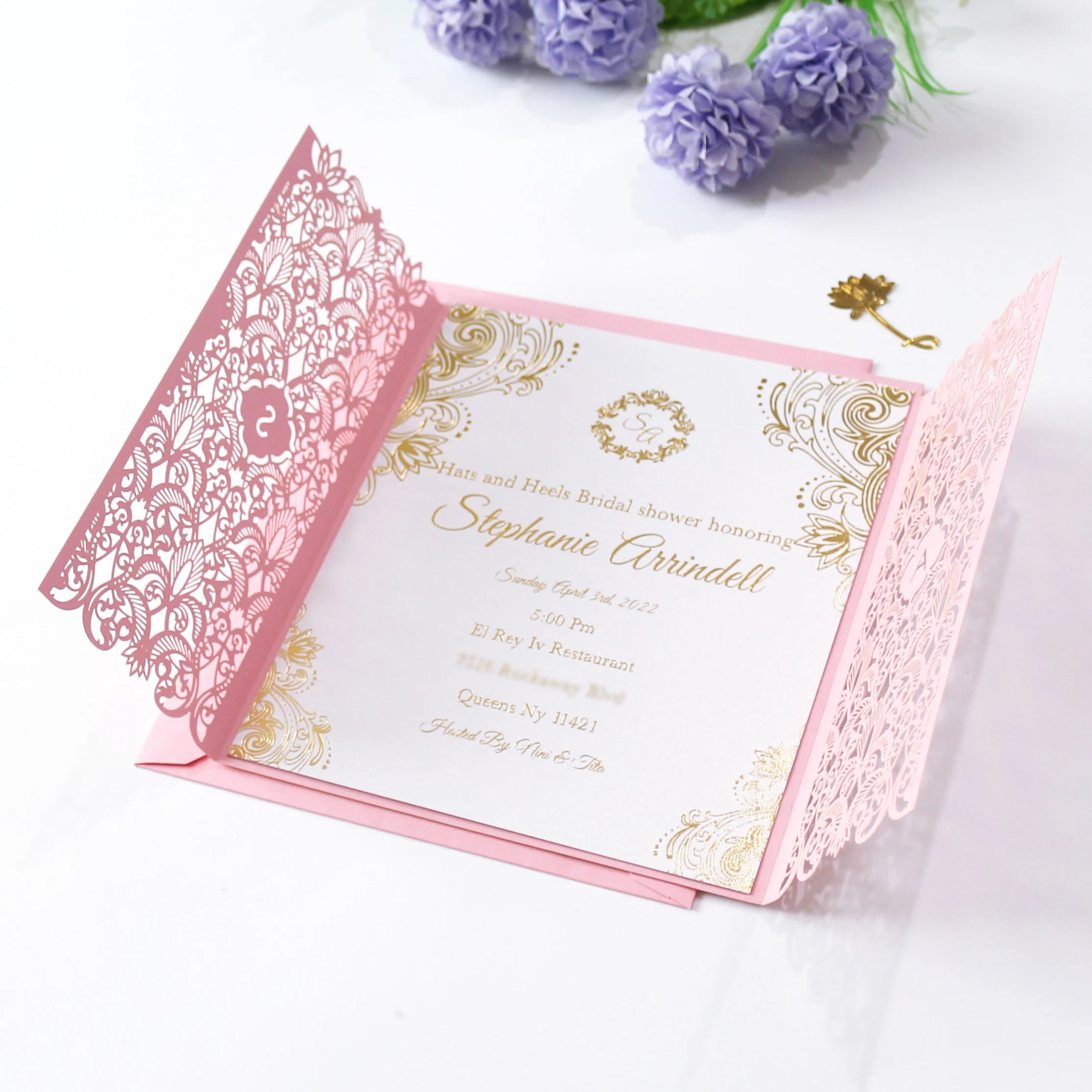 2026 New Arrivals Laser Cut Paper Invitations With Luxury Design Gold Foil Logo Custom Handmade Paper Wedding Invitation Cards
