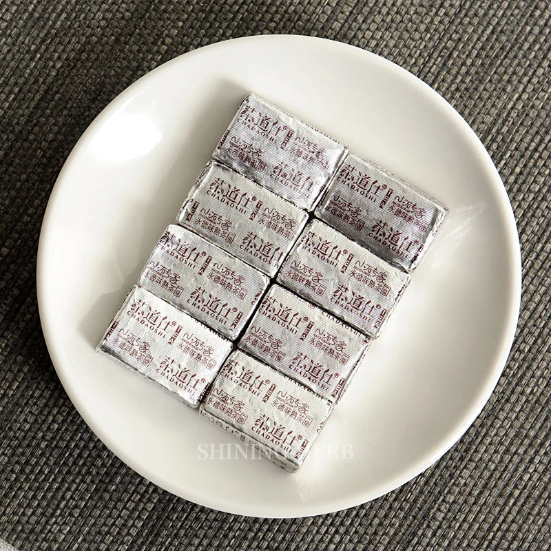 Mini Brick Ripe Pu'er Tea From Yunnan 2024 Early Spring Harvest Tea Mellow Aroma