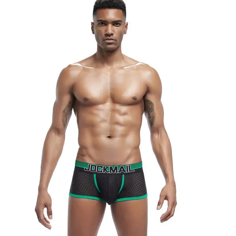 High-end Quality Sports Mesh Fabric Breathable Quick Dry Fitness Shorts air Vents Deodorant Boxers Briefs Underwear for Man