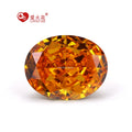 4K Crushed Ice Cut Synthetic Gemstone Orange-red Color Oval Cut 5A+ Cubic Zirconia Loose Stones