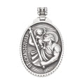 Vintage Oval St Michael Protect US Pendant Necklace Saint Christopher Guardian Angel Medal Stainless Steel Catholic Jewelry