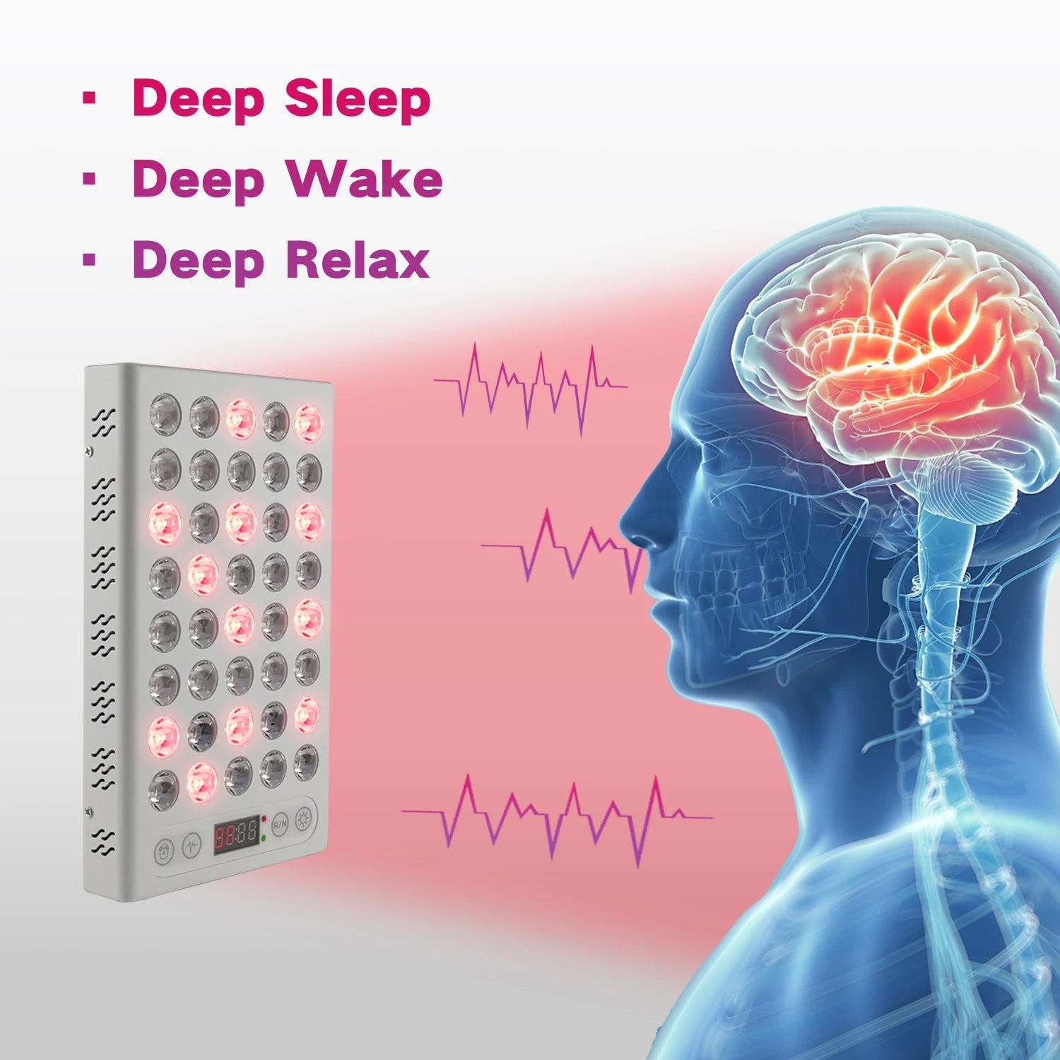 Handheld Pulse Mini RLP40 40PCS Leds 660/850/1060nm Infrared&Red Grow Light Red Light Therapy Repairing&Pain Relief&Anti-aging