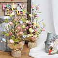New Hot Selling Products Easter Decorations LED Luminous Easter Egg Decoration Tree Simulation Bird Egg Real Tree