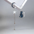 2023 New Design Zircon CZ Cute Animals Earrings 925 Sterling Silver Moon Shape Tassel Stud Earrings Jewelry