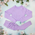 Women 2 Piece Seamless Workout Sets Long Sleeve Leggings Gym Outfits Yoga Sportswear Workout Clothing Fitness Gym Suits