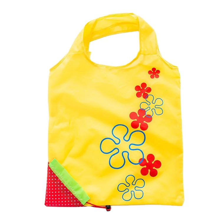 Household Portable Polyester Shopping Gift Custom Print Advertising Logo Creative Foldable Strawberry Bag