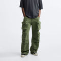 Men's Casual Cargo Pants with Flap Pocket Drawstring Waist Straight Pattern-Stylish Wholesale Design Customized Factory Supply