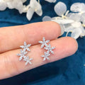 Huitan Lovely Multi Flowers Beautiful Stud Earrings Women Lady Romantic Sweet Silver Charmful Flower Earrings