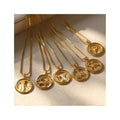 Hollow Out 12 Constellations Necklace 18k Gold Plated Jewelry Birthday Sign Necklace Fine Jewelry Sweater Chain