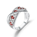 Abiding Natural Garnet Stone Rings Jewelry Women Fashion 925 Sterling Silver Beautiful Wedding Rings