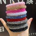 Fashionable Crystal Elastic Beaded Bracelet Bead Hair Scrunchies for Women and Girls