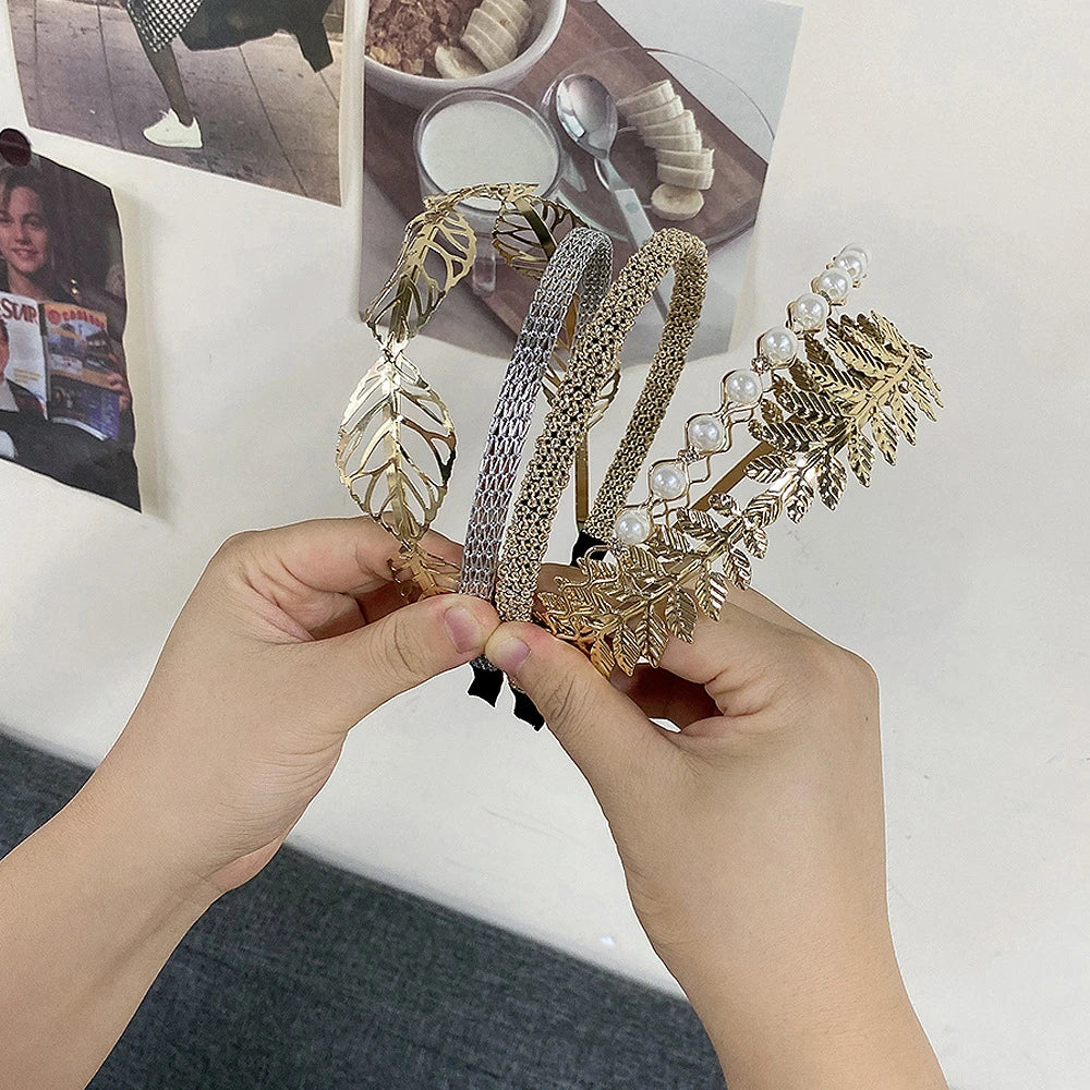 New Leaf Style Metal Hairband for Women Girls Headband Hair Accessories