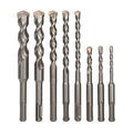 DZ 8 Pcs Steel Rotary Hammer Drill Bits Set 2 Cutting Edges with Carbide Tipped SDS Plus Shank Double Flute Type for Plastic Use