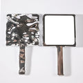 High Quality Small Handheld Mirror with Handle Square Silver Golden Water Ripples Desktop Style for Makeup