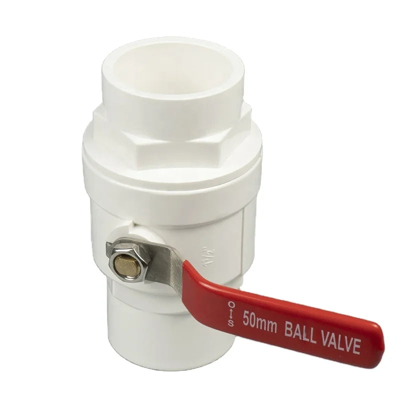 3 Inch 4 Inch Two Pieces PVC Plastic Ball Valve Stainless Steel Handle Pntek