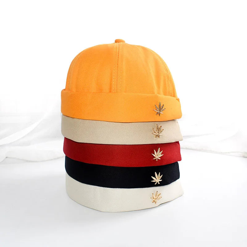 China Supplier Baseball Cap Without Brim Mens Women Custom Metal Logo Brimless Docker Hat