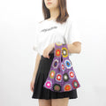Factory Wholesale Bohemian Style Handmade Crochet Beach Handbags for Women Open Casual Tote Two Flower Pattern Knitted Design