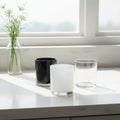 Luxury Glass Candle Jars Vessels Empty Internal Glossy Black White Lid for Home Christmas Decor Customizable Logo