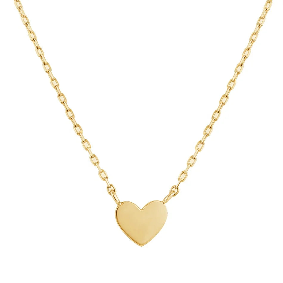 Nagosa Valentine's Gift 925 Sterling Silver Gold Vermeil Simple Heart Pendant Necklaces for Women