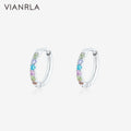 VIANRLA Stainless Steel CZ  Colorful Cute Earrings No Fading Prevent Oxidation Prevent Allergies Simple Earring