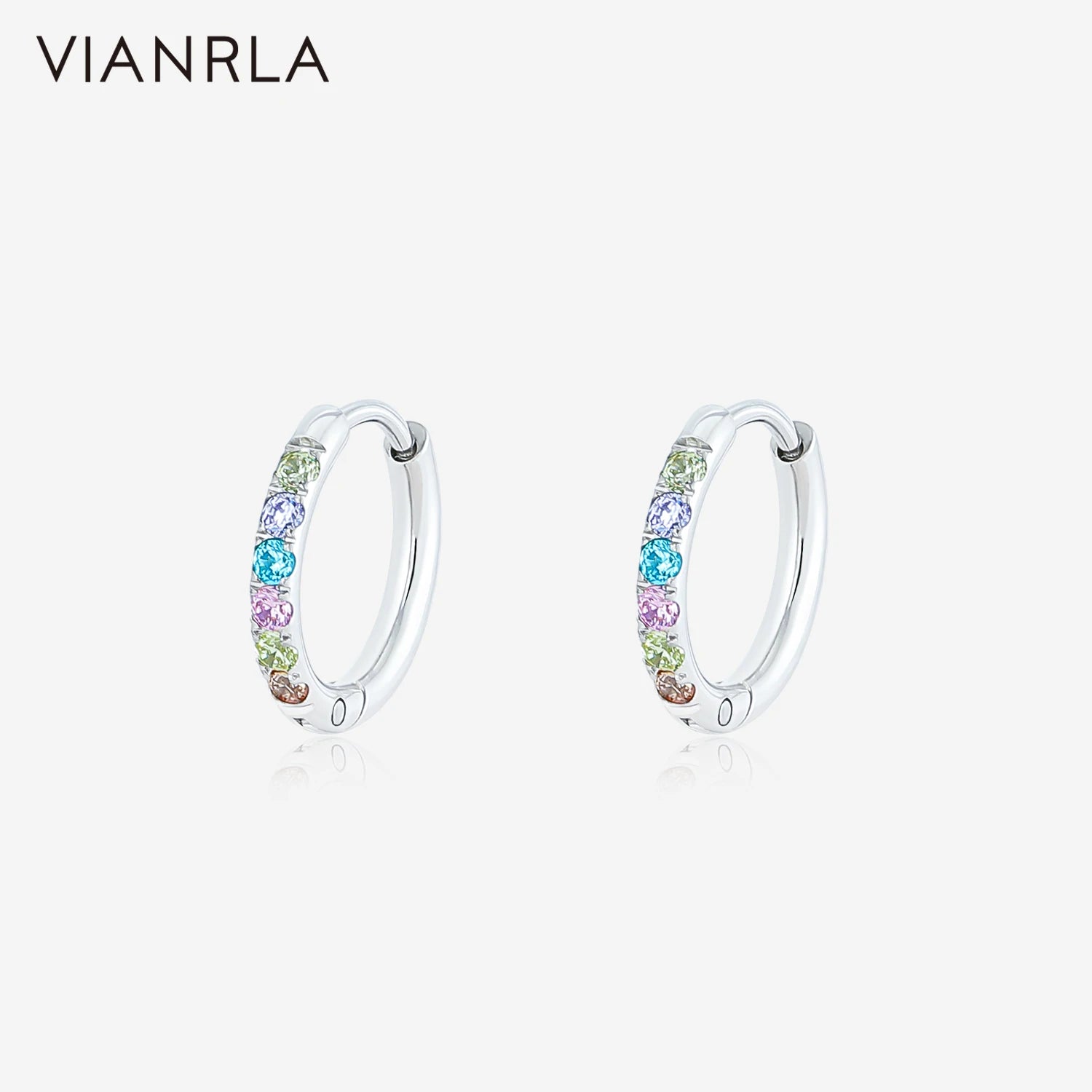 VIANRLA Stainless Steel CZ  Colorful Cute Earrings No Fading Prevent Oxidation Prevent Allergies Simple Earring