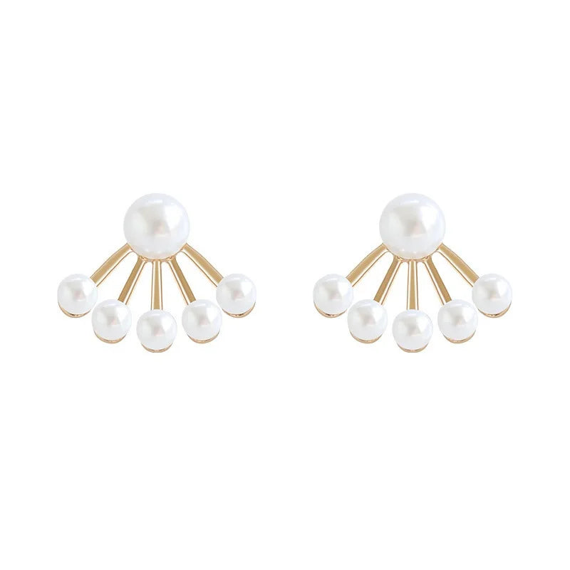 AA01386 Wholesale Korean Simple Five Pearl Fashion Stud Earrings Women Jewelry