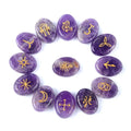 Witches Runes Energy Stone Natural Crystal Gemstone Worry Stone Colorful Massage Healing Energy Stone for Thump Massage