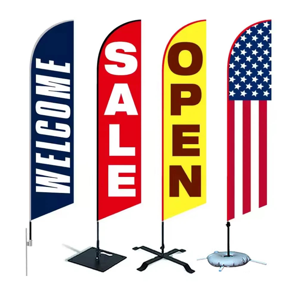 Promotional Custom Advertising Flags Printed Double-sided Feather Flag Pole Kit Outdoor Feather Flags Banner