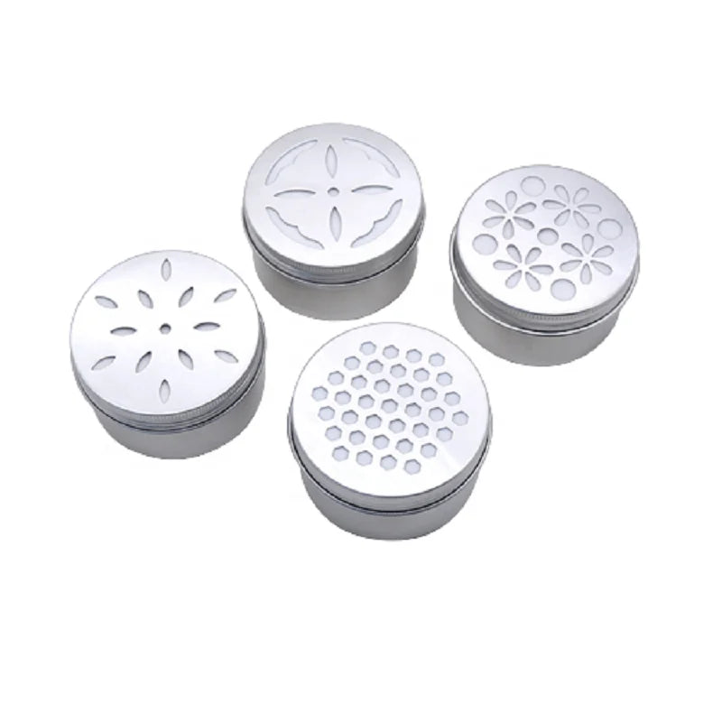 Wholesale 80ml Aluminum Jar Round Hand Soap Tin Metal Packaging Box Air Freshener Aluminum Cosmetic Jar with Hollow Hole Cover