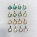 DIY Hot Selling Natural Fire Opal Round Pendant Fashion Trendy 925 Sterling Silver Bezel Charm for Earrings Necklace Jewelry