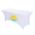Custom Printed Washable Rectangular Table Tablecloth Stretch Fit for Parties Advertising Trade Events Durable Wrinkle Resistant