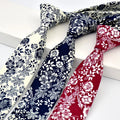 Hot Selling Wholesale Fashion Cotton pink Floral Ties 6cm Neck Tie Wedding Mans Floral Necktie