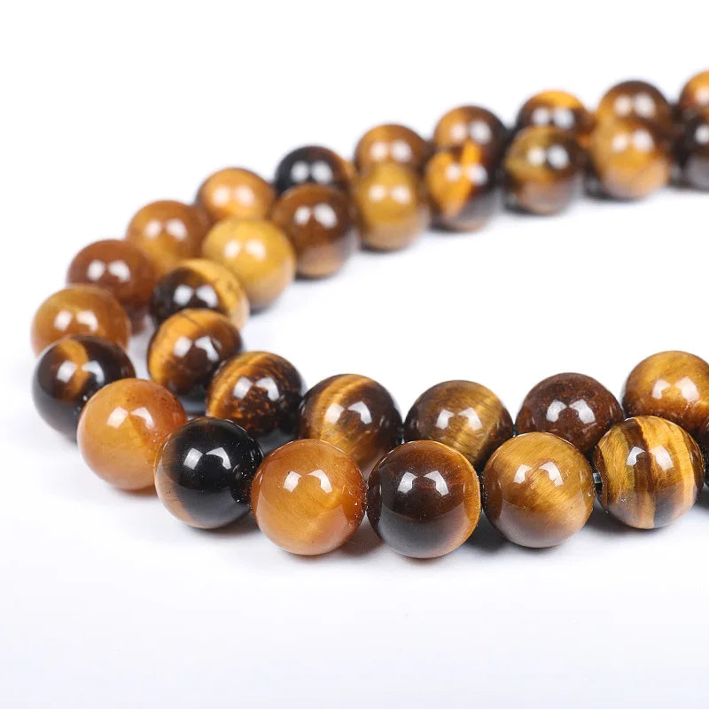 4/6/8/10/12/14mm Natural Yellow Tiger Eye Beads Round Gemstone Loose Beads for Jewelry Making