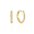 925 Sterling Silver Cross Zirconia Pave 18K PVD Gold Plated Simple Huggie Earrings Jewelry Wholesale
