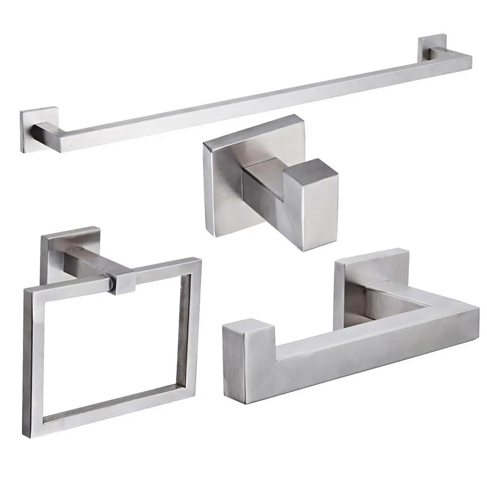 Hotel Four-Piece Brushed Nickel Finished Stainless Steel Bathroom Hardware Accessories Set