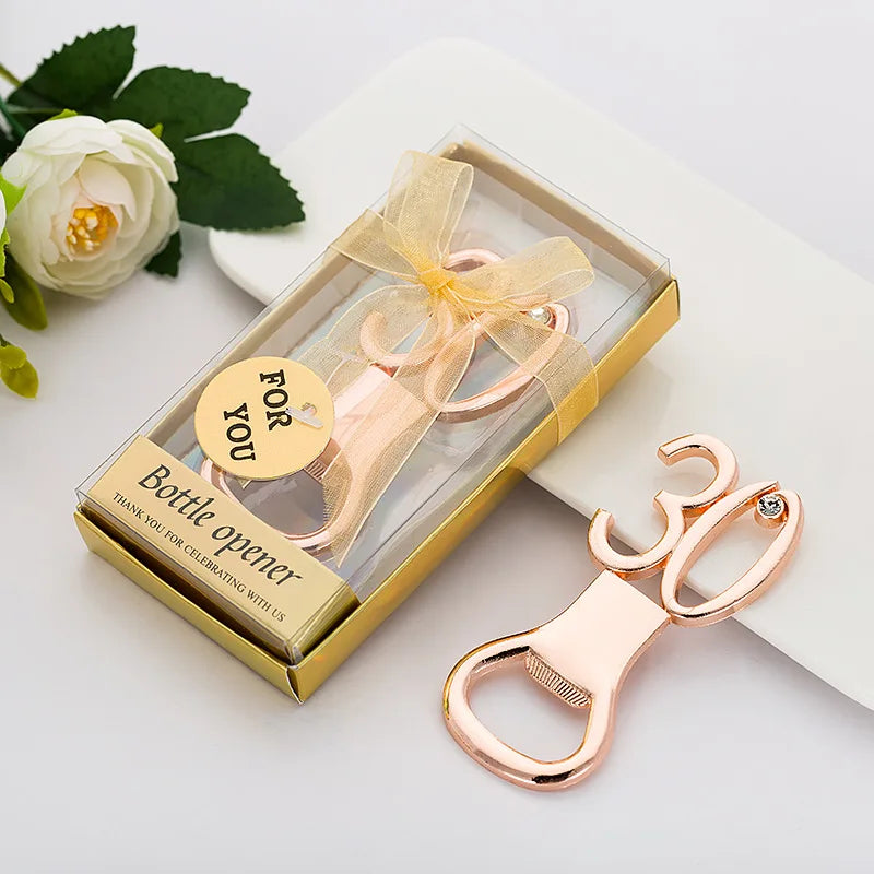 Rose Gold Stainless Steel Metal Beer Bottle Opener for Wedding Souvenir Birthday Decor Return Gift Party Favor Supplies