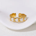 Beimai OEM Ring 18K Gold Plated Heart-shaped Titanium Steel Adjustable Ring