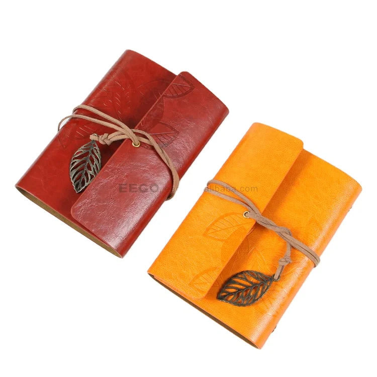 EEGO Custom A5 6-Ring Binder Premium Traveler's Journal Notebook with Leather Cover and Loose-Leaf Refill
